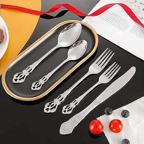 Silverware Set for 2, MIKIWAY 10 Pieces Stainless Steel Flatware Set, Cutlery Tableware Set, Kitchen Utensils Set Include Spoons And Forks Set, Mirror Polished, Dishwasher Safe - Image 4