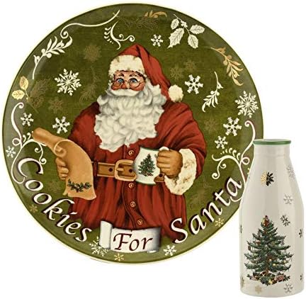 Spode Christmas Tree Cookies for Santa, Set of 2 - Holiday Tableware by Spode