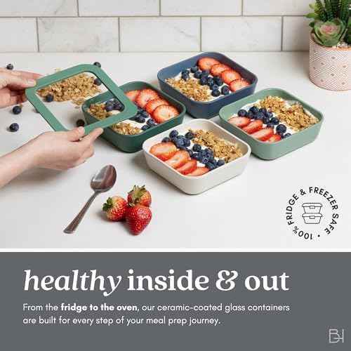 Glass Food Storage Container & Lid, 2.5-Cup Square, Crema - Image 4