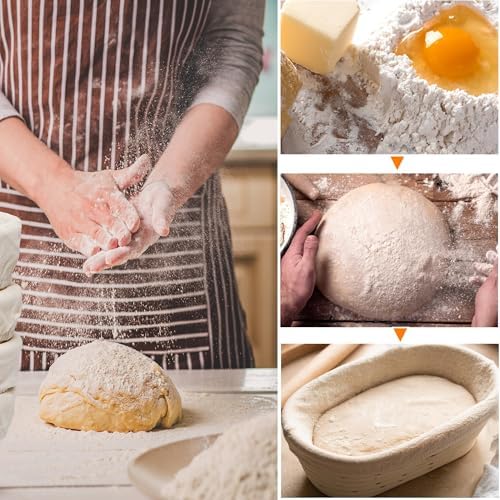Nisorpa 10 Set Oval Banneton Bread Proofing Basket,10 Inch - Image 5