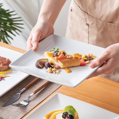 vancasso Soho Dinnerware Sets 24 Pieces, White Stoneware Square Place Setting, Dinner Plate, Dessert Plate, Cups and Plates Sets for Kitchen, Dish Set for 6, White - Image 5