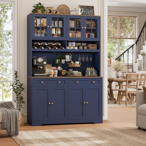 HOSTACK 75"H Kitchen Pantry Storage Cabinet, Coffee Bar, Tall Hutch Cabinet - Image 2