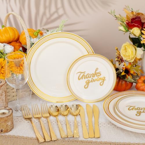 ejonirinjonir 150pcs Sturdy Thanksgiving Plastic Plates For Fall Dinner - Image 6