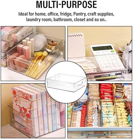 Clear Plastic Storage Bins, Pantry Organizers and Storage, Kitchen Organization and Storage Containers Bins for Organizing, Fridge, Freezer, Bathroom, Pantries, Medicine Cabinet Organizer Bin - Image 7