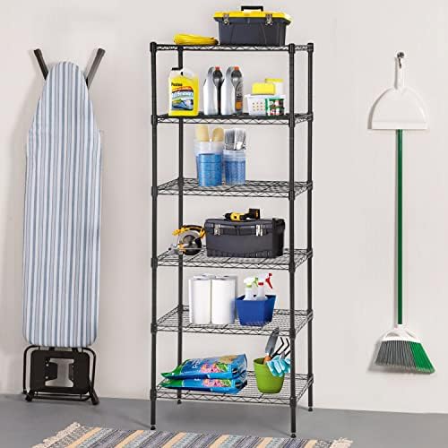 BestOffice | 6-Tier Wire Shelf | 13" x 23" x 59 | Black - Image 2