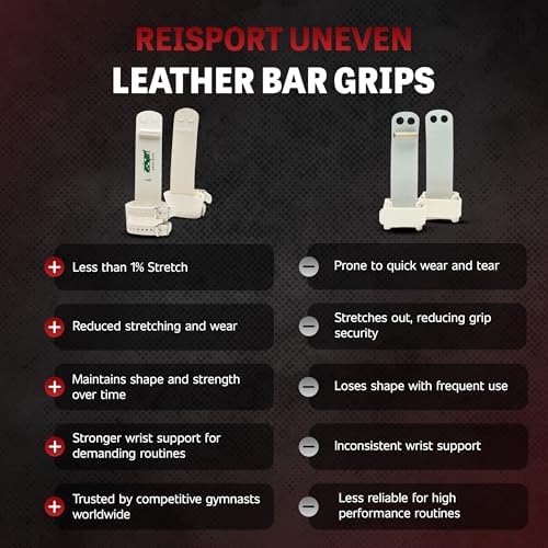 Reisport Women's Uneven Bar Gymnastics Grips - Durable Leather Hand Grips for Gymnastics Bars Women & Girls - Gymnastics Equipment & Accessories for Advanced Gymnasts - Image 6