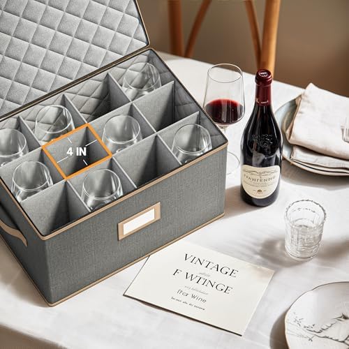 Wine Glass Storage Containers, 2 Piece China Storage Containers, Grey - Image 6