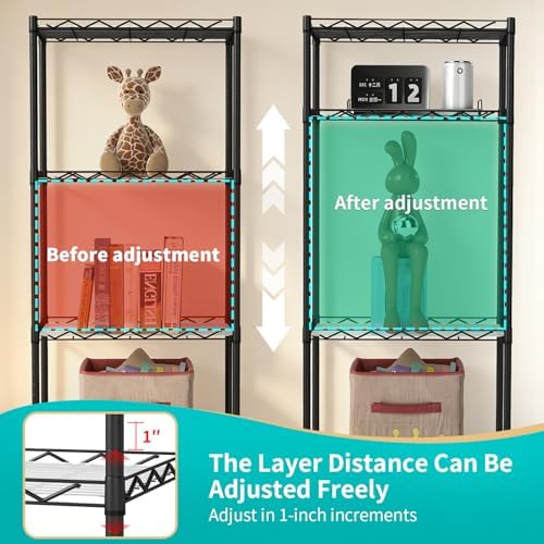 BestOffice | 4-Tier Wire Shelf | 12" x 18" x 44 | Black - Image 5
