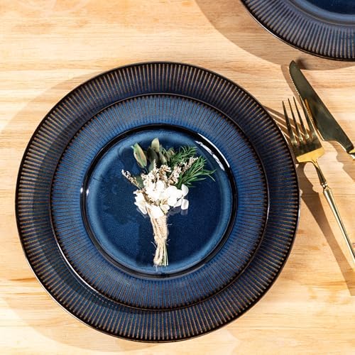 GBHOME Ceramic Dinnerware Sets of 4,12 pcs Plates and Bowls Sets Dishes - Image 2