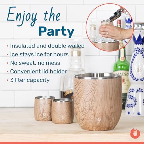 Snowfox Plus -Insulated Ice Bucket with Lid/Scoop,Premium Vacuum Insulated Stainless Steel_Ice Buckets for Parties,Ice Box,Home Bar Accessories,Parties Supplies,Bar Decor, 3 liters (Scoop) (Pack of 4) - Image 2
