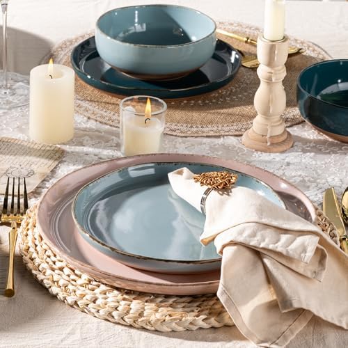 AmorArc Dinnerware Sets for 4, 12 Pieces Ceramic Plates and Bowls Set - Image 6