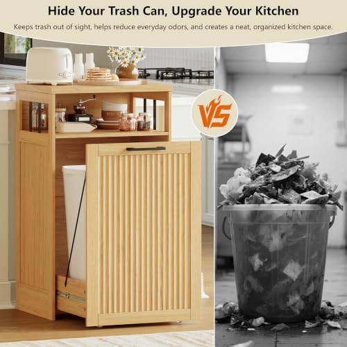 13 gallon Pull Out Trash Can Cabinet for Kitchen- Hidden Garbage Storage - Image 3