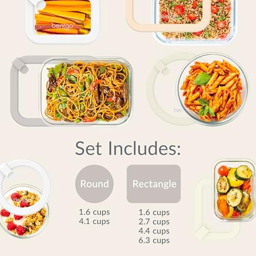Bentgo Signature Glass Food Storage Containers with Lids, 12 Piece Set - Image 6