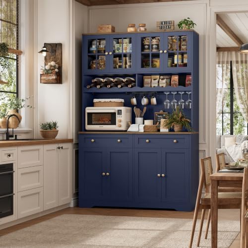 HOSTACK 75"H Kitchen Pantry Storage Cabinet, Coffee Bar, Tall Hutch Cabinet - Image 4