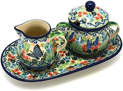 Polish Pottery Cream & Sugar Set - Unikat Signature U4600 by Polish+Pottery+Gallery