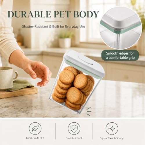 3-Pack 1.3 Qt Airtight Food Storage Containers, Stackable Pop Lids - Image 4