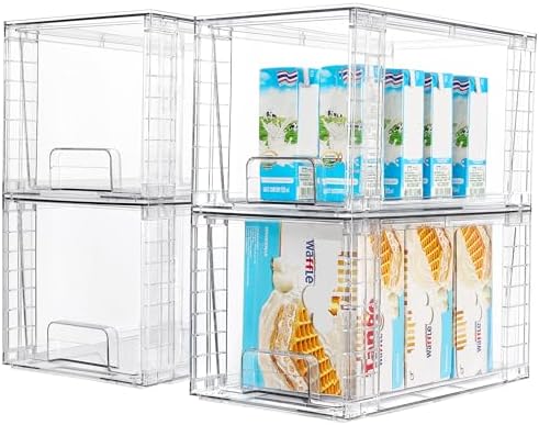 Vtopmart 4 Pack Stackable Clear Pantry Storage Drawers, Large by Vtopmart