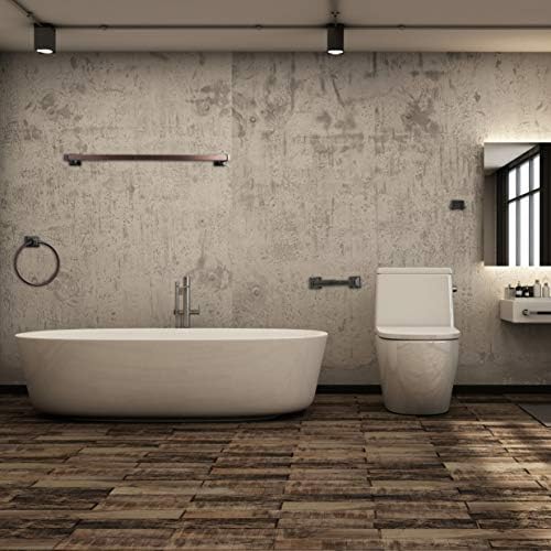 SENTO CELLAR Classic Bathroom Accessories Set, Heavy Duty Metal Bath Hardware Set Wall Mounted, Includes Robe Hook, Standard Toilet Paper Holder, Towel Ring, 24” Towel Bar (4-Piece, Oil-Rubbed Bronze) - Image 4