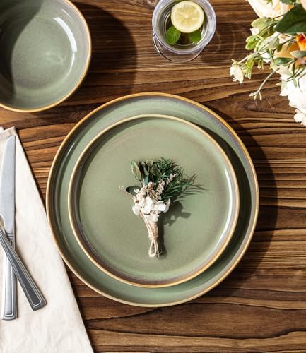 TheTerra Ceramic Dinnerware Set for 6, 18-Piece Plates and Bowls Set - Image 3