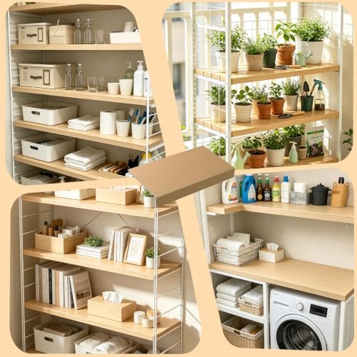 Wire Shelf Covers Wood Wire Rack Covers for Pantry Shelving Wood Wire Shelf Covers for Closet Shelves, Laundry Room,Kitchen Organization (5PCS,Wood Color,17" Lx12 Dx2 H) - Image 7