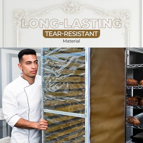 Bakery Food Pan Sheet Rack Cover | Size: 23" W x 28" L x 33" H | Material: 10 Gauge Heavy Duty PVC | Zippers: 2 | Color:Clear | Pack of 1 - Image 3