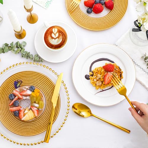 Gold Silverware Set for 4, 20-Piece Stainless Steel Flatware Cutlery Set - Image 6