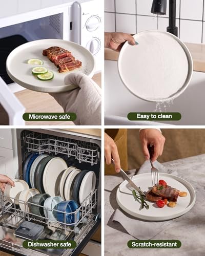 Famiware Star Ceramic Plates and Bowls Sets, 8-Piece Dinnerware Set for 4 - Image 7