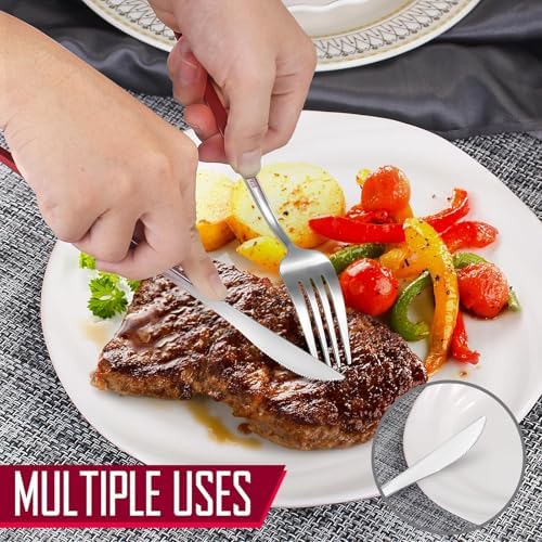 VANVRO Gradient Red Silverware Set, 20-Piece Stainless Steel Flatware Set, Kitchen Dinnerware Set Service for 4, Include Knife/Fork/Spoon, Mirror Polished, Dishwasher Safe - Image 5