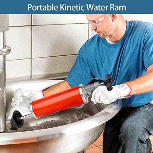 Portable High Pressure Kinetic Toilet Plunger for Shower Kitchen Clogs Red - Image 5