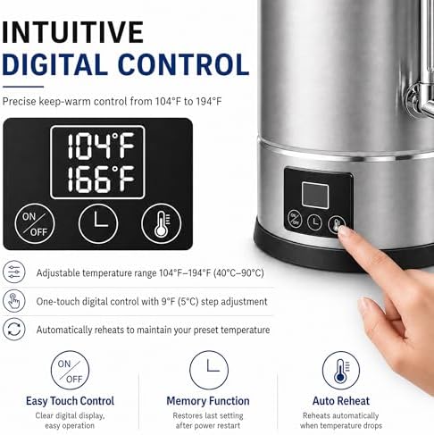 7L (30 Cups) Hot Water Dispenser Urn, Commercial Hot Water Boiler - Image 4