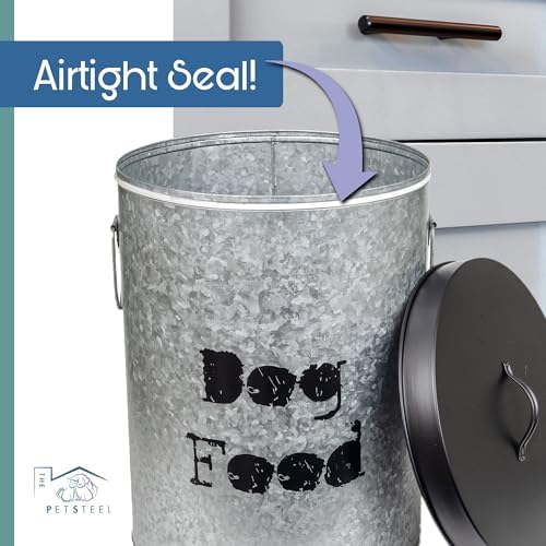 Large Dog 60lb Pet Food Storage Canister or Dog Bin with Scoop – Durable & Airtight for Freshnesss, Minimalist Design & Recyclable, Huge Large Metal Container - Image 4