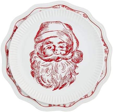 Mud Pie Toile Nested Platters & Trays, small 11" dia | large 13" dia, RED by MudPie