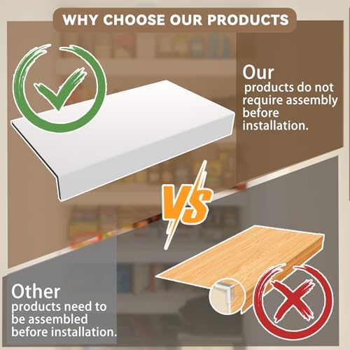 White 42x12in 5-Pack Faux Wood Shelf Covers for Wire Shelving – Cut with Utility Knife, No Tools, Waterproof & Fireproof – for Pantry, Closet, Laundry, Bathroom, Basement - Image 4
