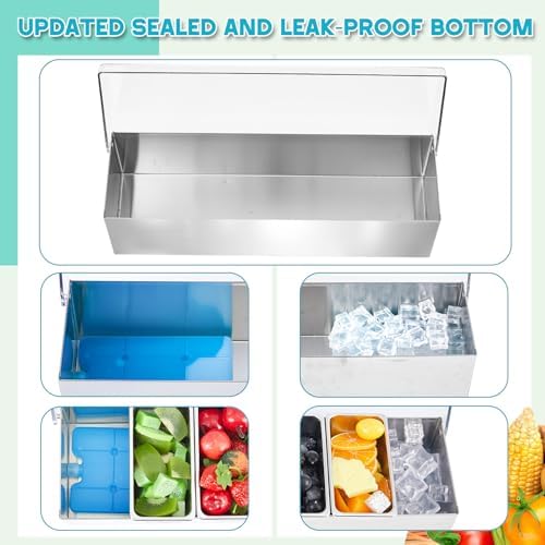Bartending Supplies 6 Compartment Stainless Steel Garnish Tray, Bar Caddy - Image 2