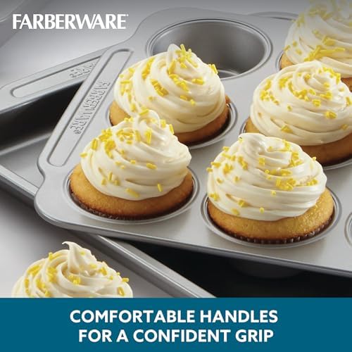 Farberware Nonstick Bakeware Set with Cooling Rack, Gray, 10-Piece (Pack of 2) - Image 2