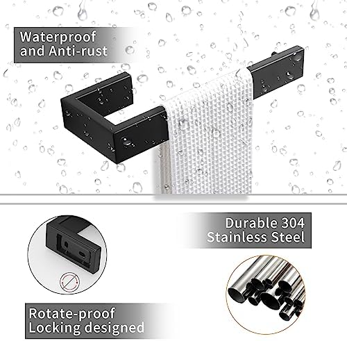 Fapully 8 Piece Bathroom Hardware Accessories Set Matte Black - Image 3