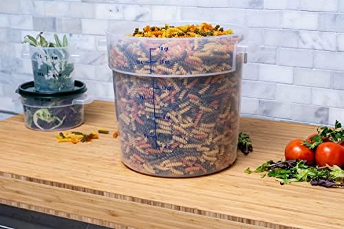 Carlisle FoodService Products Storplus Round Food Storage Container with Stackable Design for Catering, Buffets, Restaurants, Polypropylene (Pp), 18 Quart, Clear, (Pack of 6) - Image 5