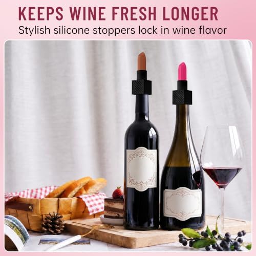 2‑Pack Silicone Wine Stoppers, Lipstick Shaped Bottle Stoppers - Image 4