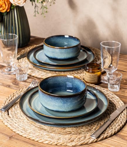 TheTerra Ceramic Dinnerware Set for 6, 18-Piece Plates and Bowls Set - Image 6