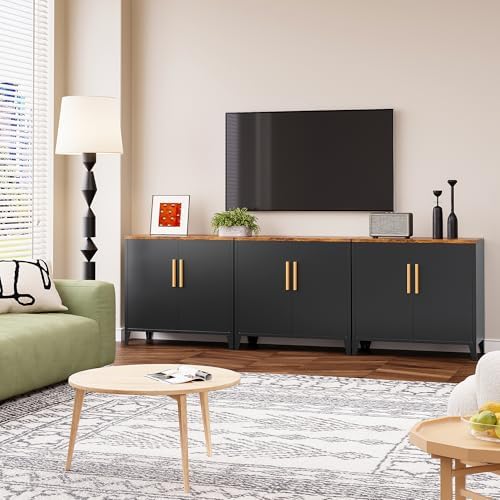 SISESOL Black Storage Cabinet with Doors and Shelves,30 inch Pantry Cabinet Sideboard with Leg,Small Accent Cabinets with Storage,Side Floor Cabinets for Home,Kitchen,Coffee Bar,Dining/Living Room - Image 2