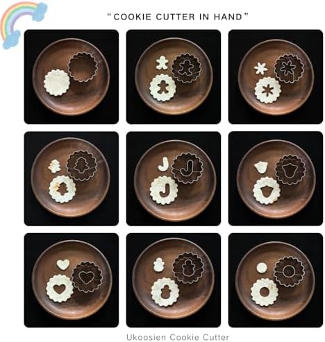 Christmas Linzer Cookie Cutter Set of 9 Biscuit Cutters Cookies Fruit Bread Cutter Jam Cookies for Children and Holidays - Image 6