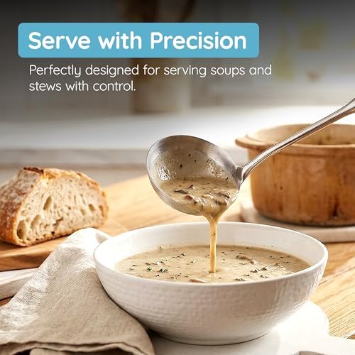 Millvado Soup Ladle Stainless Steel, Serving & Cooking - 15 In. Utensil - Image 5