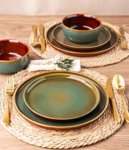 GBHOME Dinnerware Sets for 8, 24 Pieces Ceramic Plates and Bowls Set - Image 4