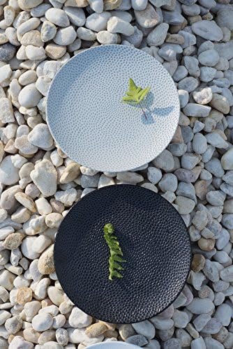 D&V 6 Piece Cobble TechnoCeram Dinnerware Plate Set, 8.25", Matte Grey - Image 5