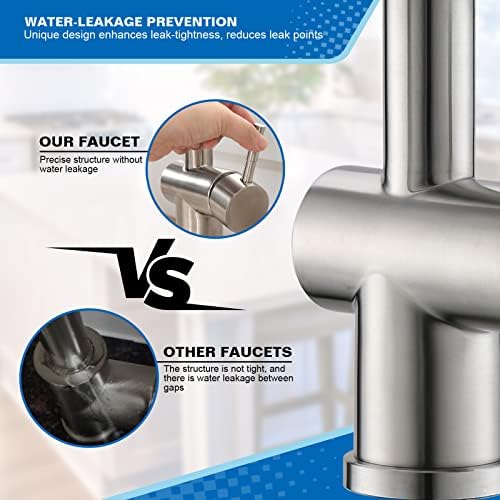 VFAUOSIT Commercial Kitchen Faucet with Pull Down Sprayer, Brushed Nickel - Image 5