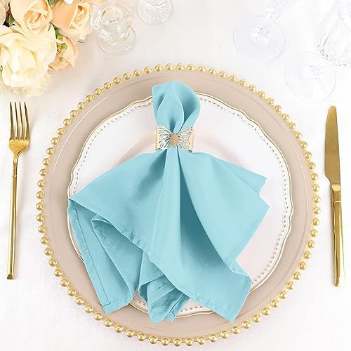 10 pcs 17-Inch Blue Polyester Table Napkins Reusable Washable Wedding Party Dinner Linens Tableware Supplies - Image 5