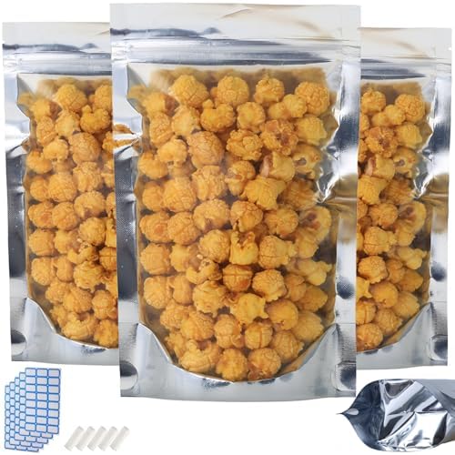 200-Pack Reclosable Large Mylar Bags for Food Storage 7.9" x 11.8" Stand Up Pouch Bags Bulk Resealable Smell Proof Aluminum Silver Foil Bags with Clear Window Kitchen Storage Edible Packaging by Circloophs