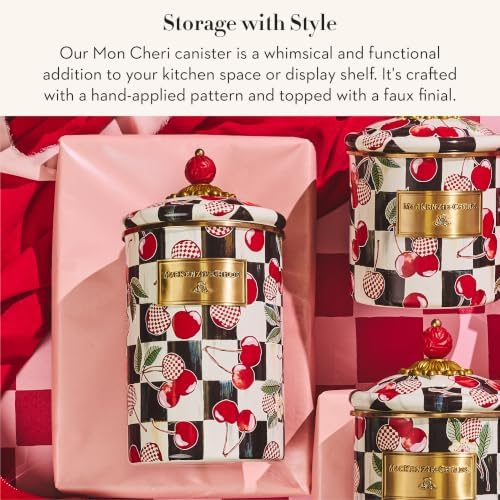 MACKENZIE-CHILDS Enamel Canister, Large, Mon Cheri - Image 2