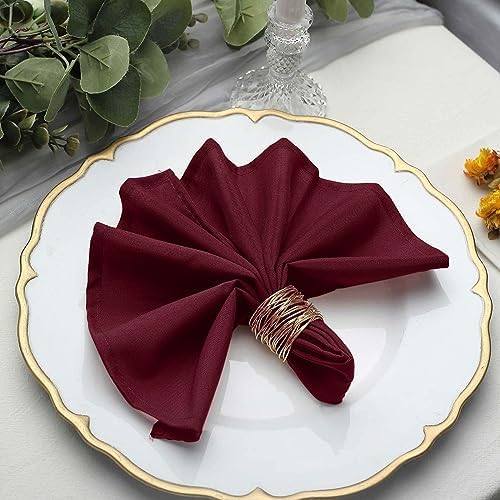 20 pcs 17-Inch Burgundy Polyester Table Napkins Reusable Washable Wedding Party Dinner Linens Tableware Supplies by BalsaCircle