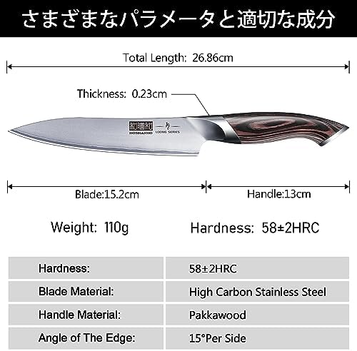 HOSHANHO 6 Inch Kitchen Knife, Ultra Sharp Japanese Kitchen Utility Knife - Image 4